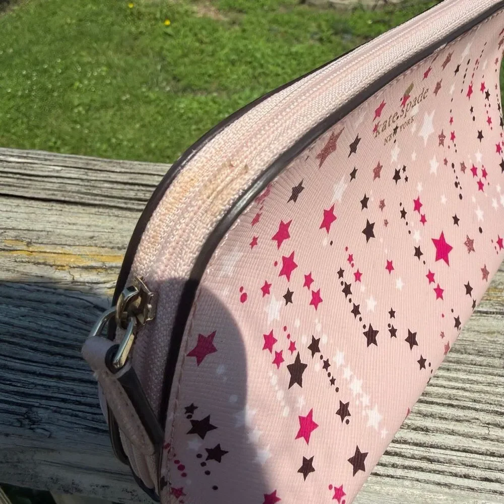 Kate Spade RARE Staci Twinkle Printed Cosmetic Case (Pink)
